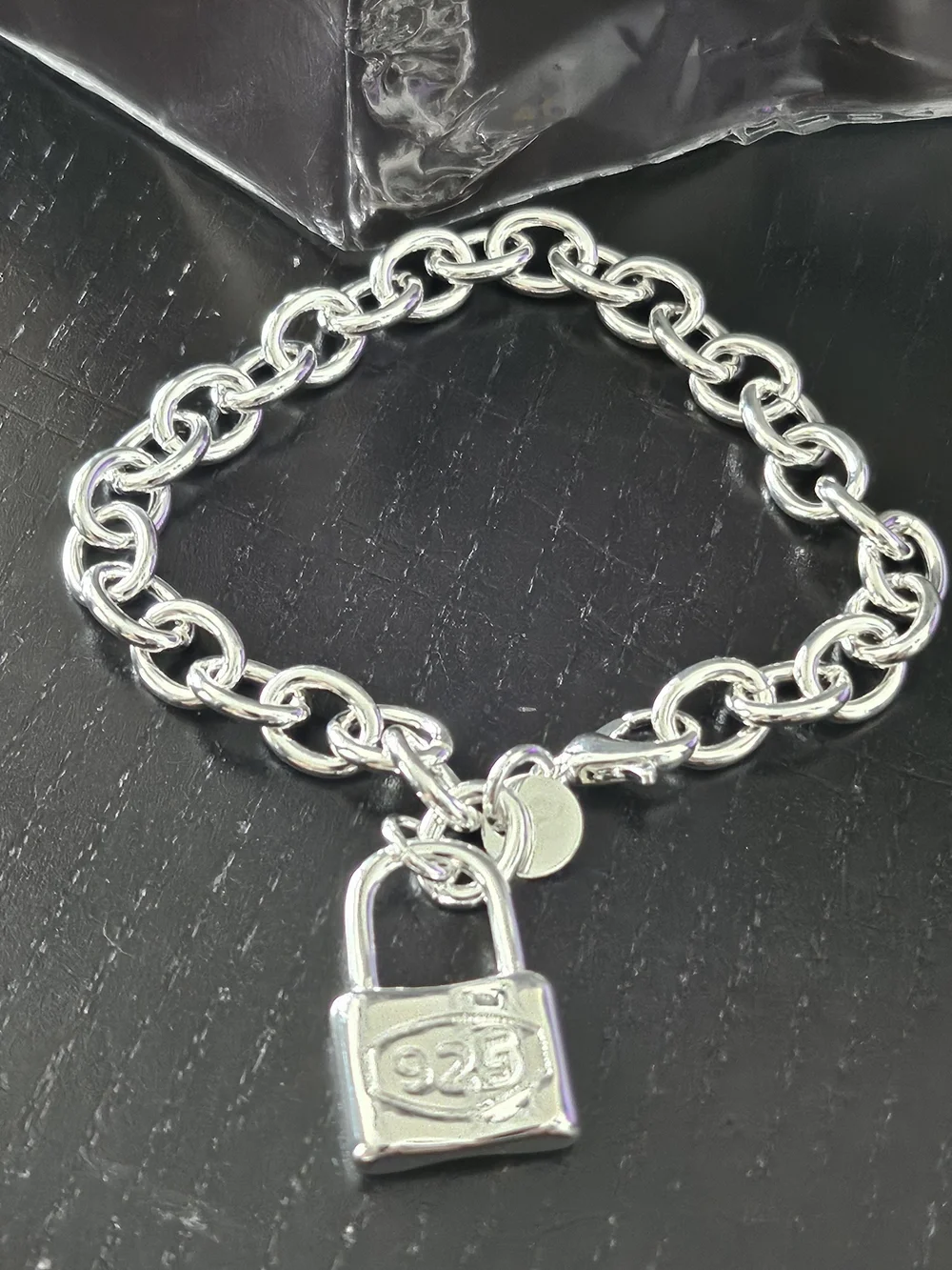 Silver Padlock Link Bracelet - Women's Accessory